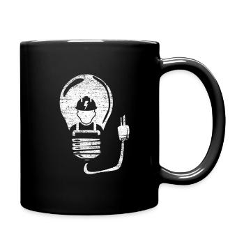 Cadeau ampoule électricien - Mug uni - noir - Droite