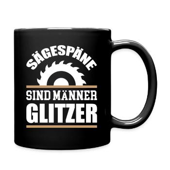 Sägespäne Holz - Tasse einfarbig - Schwarz - Rechts
