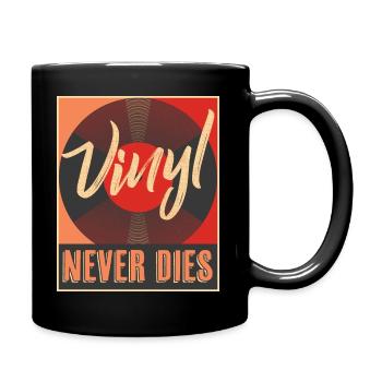 Schallplatte Vinyl Album LP lebt Sammler Platten - Tasse einfarbig - Schwarz - Rechts