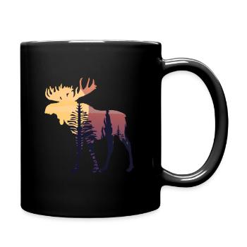 Elch - Tasse einfarbig - Schwarz - Rechts