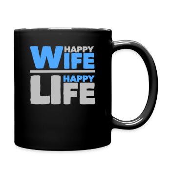 Happy Wife - Happy Life - Full Colour Mug - black - Right