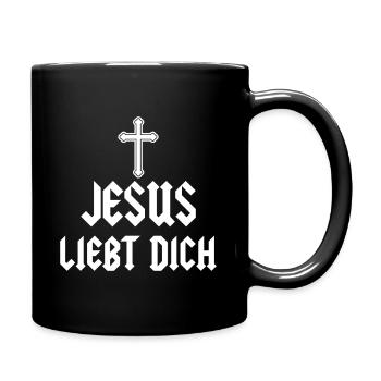 Jesus Christus Gott Religion Glaube Christ Spruch - Tasse einfarbig - Schwarz - Rechts