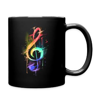 Clef music guitar musician piano - Full Colour Mug - black - Right