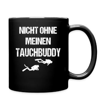 Tauchbuddy Taucher Scuba Tauchen Geschenk - Tasse einfarbig - Schwarz - Rechts