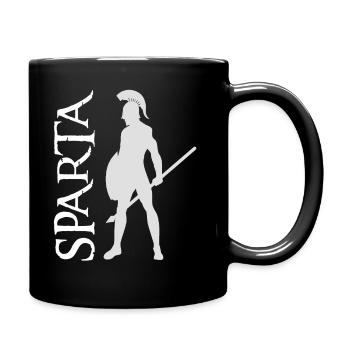 Sparta, Spartan, Spartacus, warrior, medieval, - Full Colour Mug - black - Right