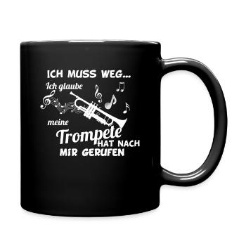 Trompete Blasinstrument Blasmusik Orchester Idee - Tasse einfarbig - Schwarz - Rechts