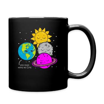 Earth Moon Planet Physique du système solaire Funny Life - Mug uni - noir - Droite