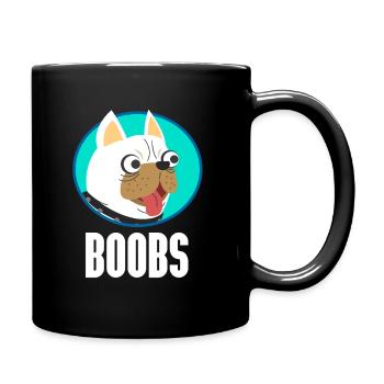 Boobs - Hund - Tasse einfarbig - Schwarz - Rechts