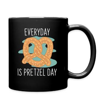 Pretzel chocolate gift - Full Colour Mug - black - Right