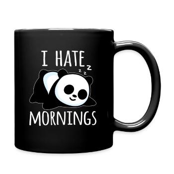 I hate Morning's funny panda bamboo sleepyhead - Full Colour Mug - black - Right