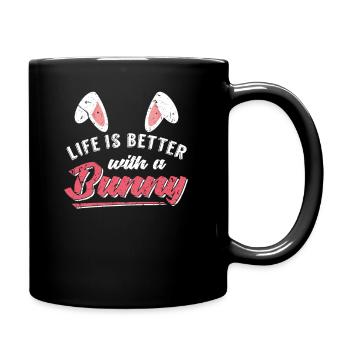 rabbit - Full Colour Mug - black - Right