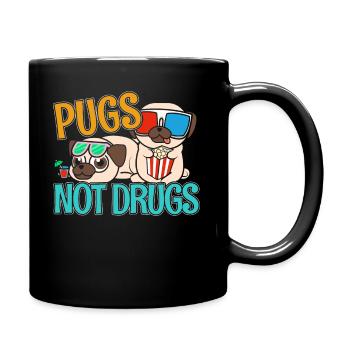 Pugs Not Drugs Pug Pugs Dog Gassi Gift - Full Colour Mug - black - Right