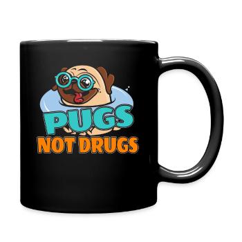Pugs Not Drugs Pug Pugs Dog Gassi Gift - Full Colour Mug - black - Right