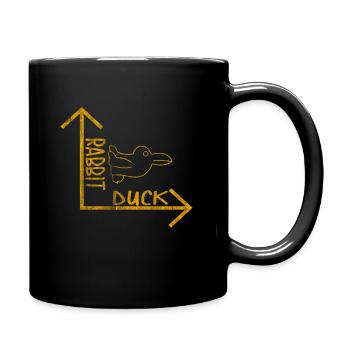Ente Hase - Tasse einfarbig - Schwarz - Rechts