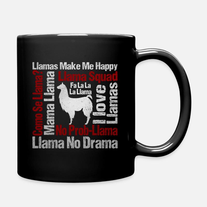 Lustige Lama-Sprüche - Tasse einfarbig - Schwarz