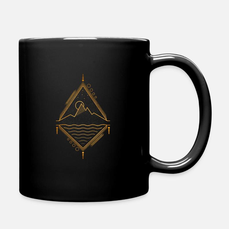 Minimale geometrische Landschaft - Tasse einfarbig - Schwarz