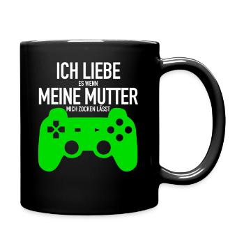 I love my mother | Gambling, gamers, video game - Full Colour Mug - black - Right