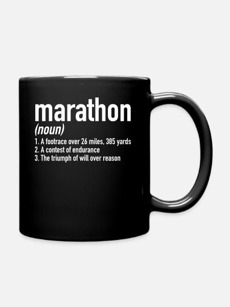 Marathon Definition | Marathon runners running - Full Colour Mug - black