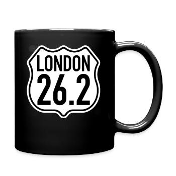 London 26.2 Miles | Marathon Marathonläufer Laufen - Tasse einfarbig - Schwarz - Rechts