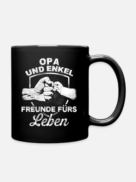 Opa und Enkel Enkelkinder Geschenk Freunde Stolz - Tasse einfarbig - Schwarz