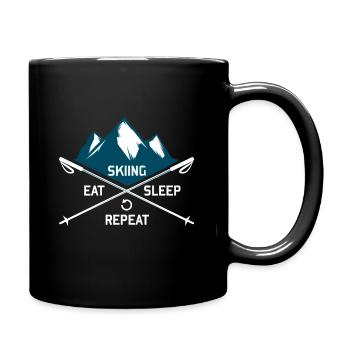 Ski Eat Sleep Repeat - Full Colour Mug - black - Right