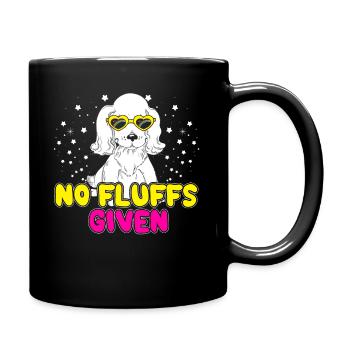 No Fluffs Given Poodle Pet Dog Fur Gift - Full Colour Mug - black - Right