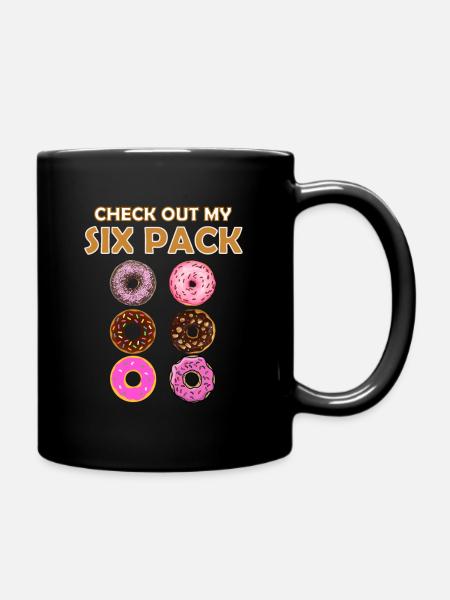 Check Out My Six Pack Donut - Full Colour Mug - black