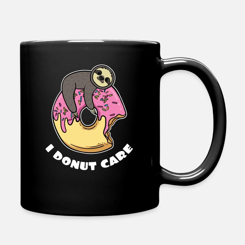 Faultier Donut I Donut Care Comic Lustig Geschenk - Tasse einfarbig - Schwarz