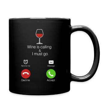 Wine - Full Colour Mug - black - Right