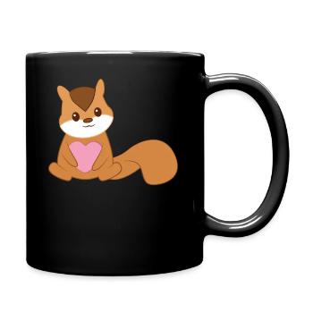 Écureuils rayés - Saint Valentin - Cœur - Mug uni - noir - Droite
