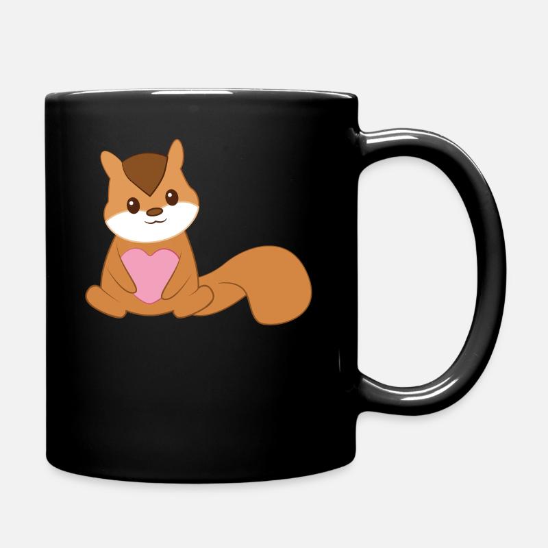 Streifenhörnchen – Valentinstag - Herz - Tasse einfarbig - Schwarz