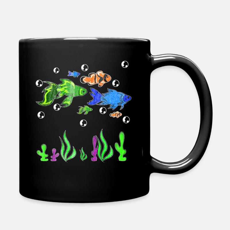 Aquarium sea creatures - Full Colour Mug - black