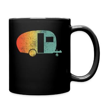 Camping caravan rainbow - Full Colour Mug - black - Right