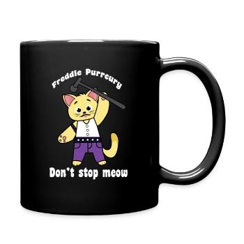 Freddie Purrcury Don't Stop Meow Funny Gift - Full Colour Mug - black - Right