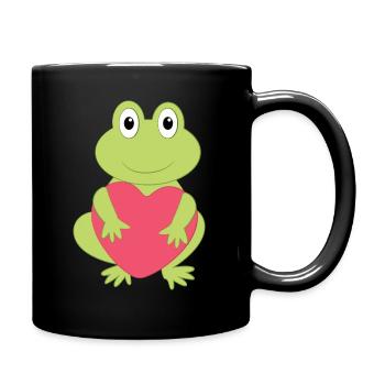 Grenouille - Grenouilles - Saint Valentin - Coeur - Cadeau - Mug uni - noir - Droite