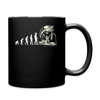 Evolution canot pêcheur blanc - Mug uni - noir - Droite