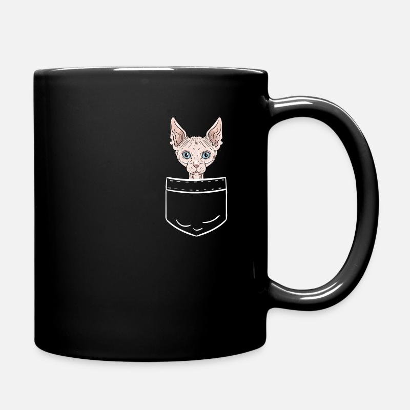 Sphynx Katze Nacktkatze Tasche Pocket Geschenk - Tasse einfarbig - Schwarz