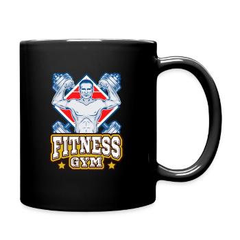 fitness gym motivation power - Full Colour Mug - black - Right