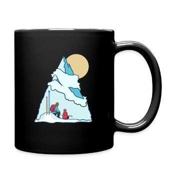 Abenteuer Winterurlaub Vater Sohn T-Shirt - Tasse einfarbig - Schwarz - Rechts
