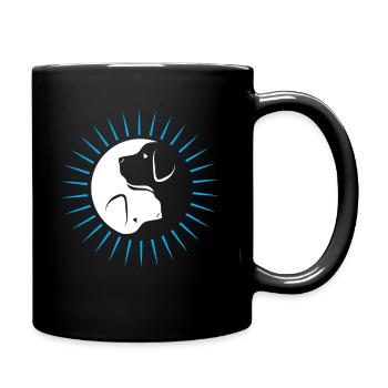Yin Yang Hund Geschenk - Süßer Labrador - Tasse einfarbig - Schwarz - Rechts
