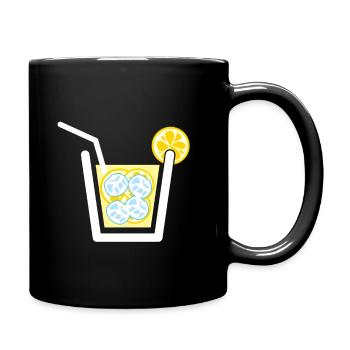 Limonade Geschenk trinken Limo Sommer - Tasse einfarbig - Schwarz - Rechts