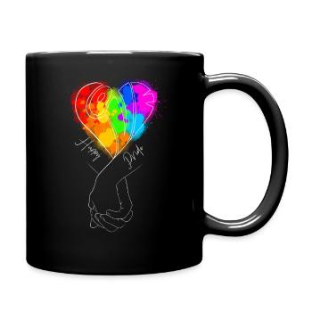 Saint Valentin LBGT Happy & Pride - Mug uni - noir - Droite