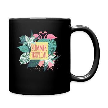 Sommer Exotisch - Tasse einfarbig - Schwarz - Rechts