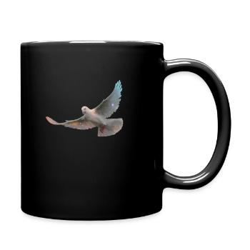 Taube Friedenstaube Weltfrieden Frieden Space Tier - Tasse einfarbig - Schwarz - Rechts
