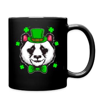 St Patricks Day Panda Trèfle Irlande cadeau - Mug uni - noir - Droite
