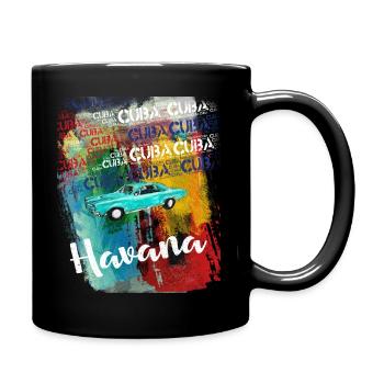 T-shirt de voiture vintage Cuba Havana - Mug uni - noir - Droite