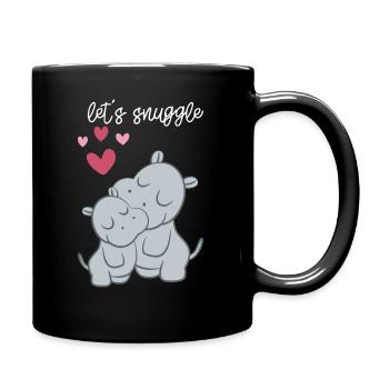 Hippopotame - Hippopotame - Hippopotame - Famille - Coeur - Mug uni - noir - Droite