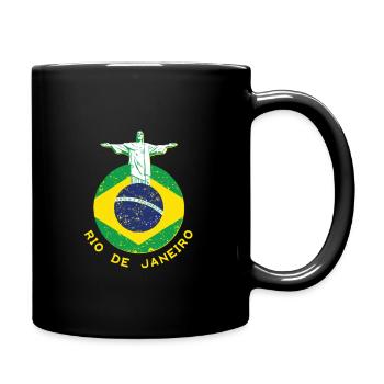 Rio de Janeiro, drapeau brésilien, cadeau Jésus - Mug uni - noir - Droite