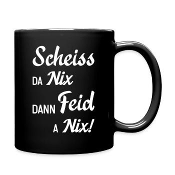 Bayern Dialekt Mundart Spruch - Tasse einfarbig - Schwarz - Rechts