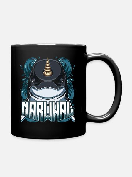 Narwals - Tasse einfarbig - Schwarz